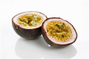 Halved passion fruit