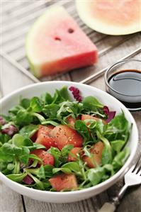 Corn salad with watermelon