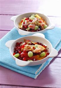 Fruit salad with spicy sauce