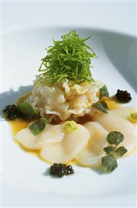 Geoduck with yuzu and perilla