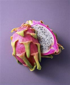 Halved pitahaya