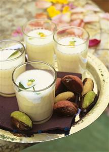 Stuffed dates and almond milk with orange water (Morocco)