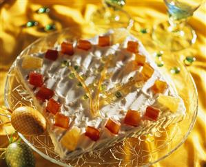 Mazurek with candied fruit (Polish Easter cake)