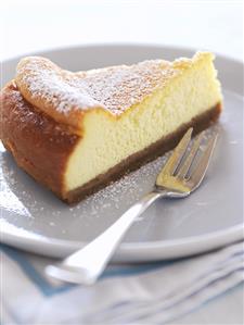 A piece of lemon cheesecake