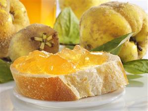 Quince jelly on bread