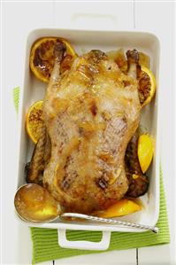 Roast duck with oranges