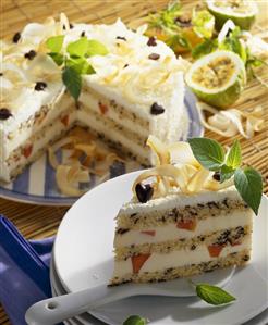 Passion fruit and coconut cake