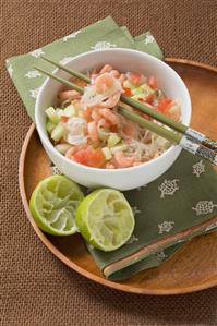 Glass noodle salad with shrimps