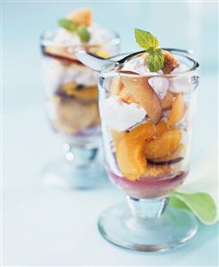 Plum dessert with soft cheese