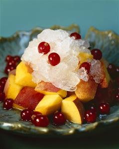 Nectarine and redcurrant salad with granita