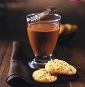 Chocolate mousse with hazelnut biscuits