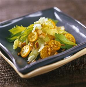 Celery, mandarin and kumquat salad