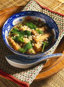 Vietnamese spinach soup with tofu