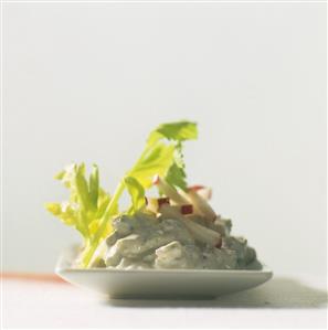 Apple and celery salad with sour cream