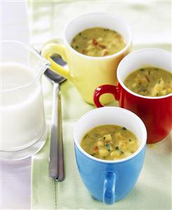 Curried lentil soup with soya milk