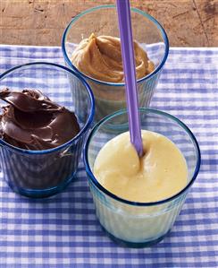 Lemon curd, chocolate hazelnut spread and peanut butter