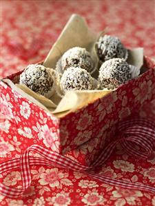 Coconut rum truffles to give as a gift