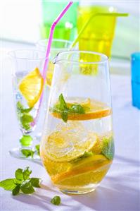 Lemonade with orange and lemon slices