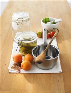 Still life with ingredients for pickling