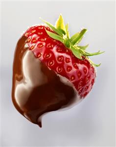 A chocolate-dipped strawberry