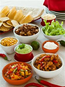 Various fillings for taco shells