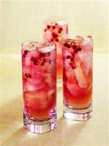 Three pomegranate drinks