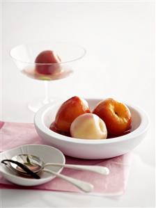 Poached peaches