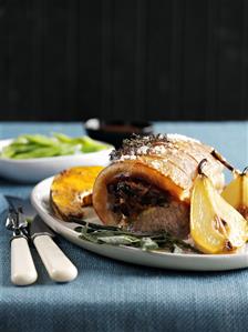 Roast pork with pears