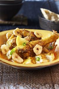 Chicken curry with banana