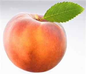 Peach with leaf