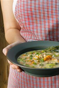 Chestnut soup with rice & beans (Minestra di castagne, Piedmont)