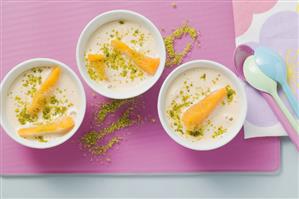 Orange cream with pistachios