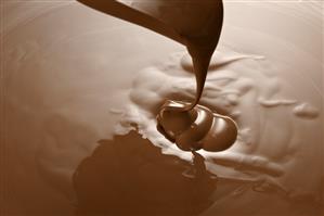 Pouring melted chocolate