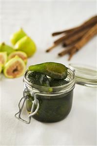 Bottled figs in a jar