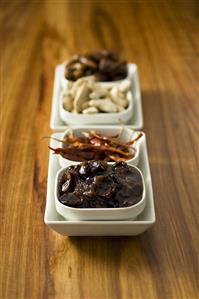 Pickled dates, chillies and cashew nuts