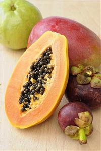 Exotic fruit (mango, papaya, mangosteen, guava)