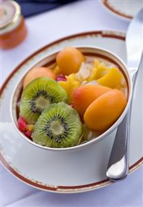 Fruit salad with kiwi fruit and apricots