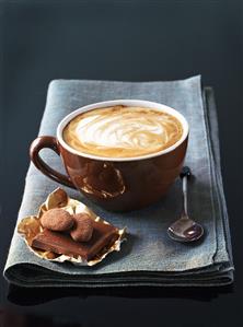 Latte macchiato with chocolate