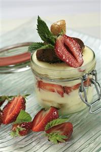 Home-made strawberry yoghurt