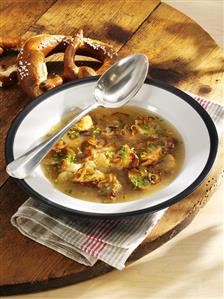 Bavarian pretzel soup