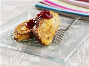 Bavesen (Bavarian French toast) with fresh plum jam