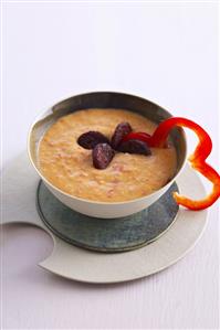 Cream of bean soup with red pepper