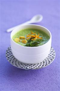 Cream of asparagus soup with orange