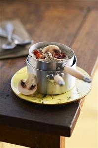 Cream of mushroom and leek soup