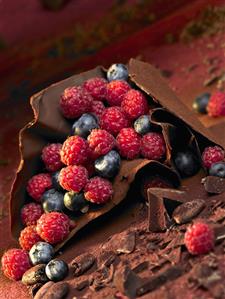 Chocolate with fresh berries