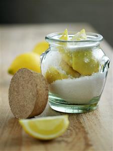 Salted lemons in a jar