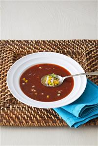 Tomato soup with diced vegetables