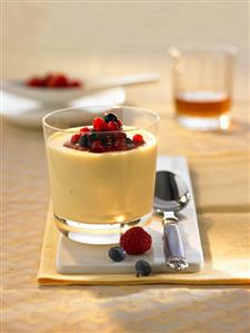 White chocolate mousse with berries