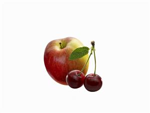 Apple and cherries