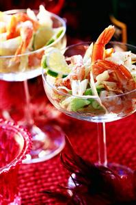 Prawn cocktail with iceberg lettuce and lime